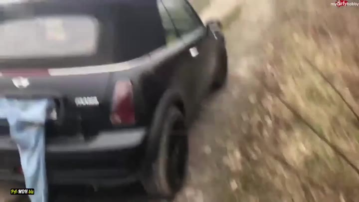 devil-sophie – Cabrio fahren in vollgepisster Wetlook Leggins Bist du mein Beifahrer