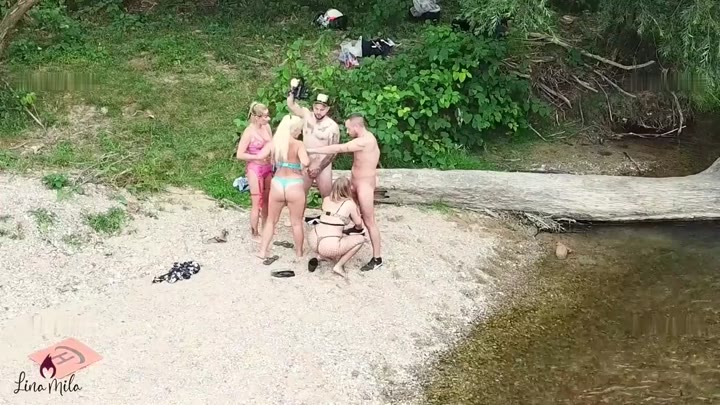 LinaMila – MEGA DREIST – NACKTSPANNER MIT DROHNE ERWISCHT – 5ER OUTDOOR ENTSAFTUNG