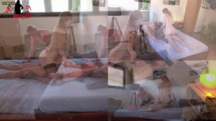 Bikergirl_97 – Geiler harter Dreier Fick von jungem Teen und geiler Milf endet mit Sperma Kuss